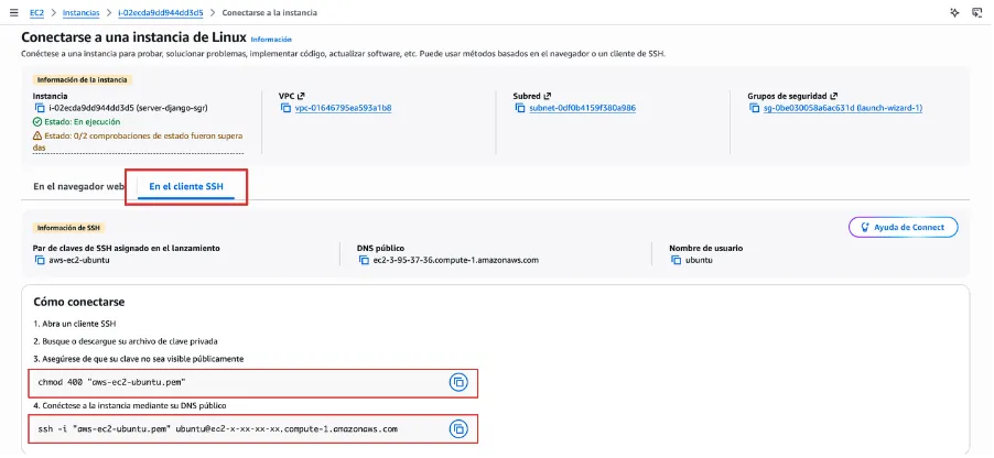 Conectar con el cliente ssh