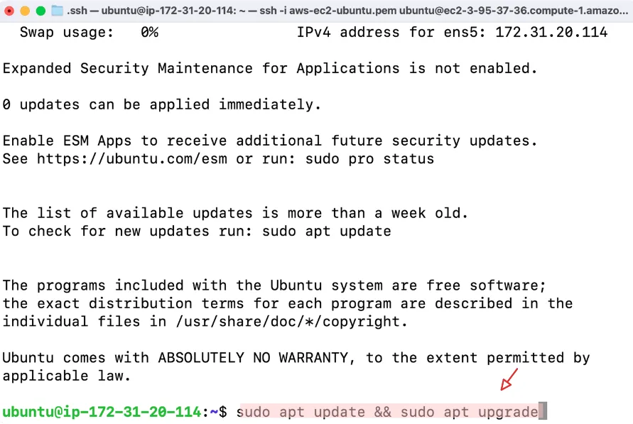 apt update and upgrade