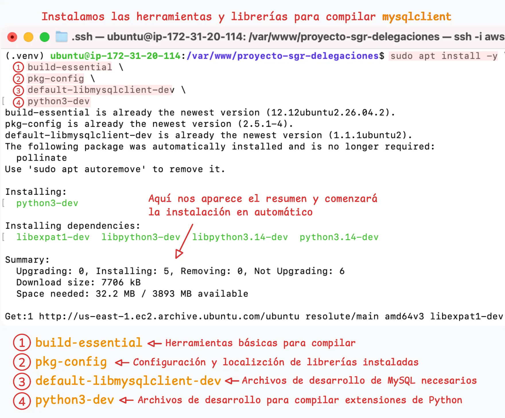 Instalar herramientas de compilación