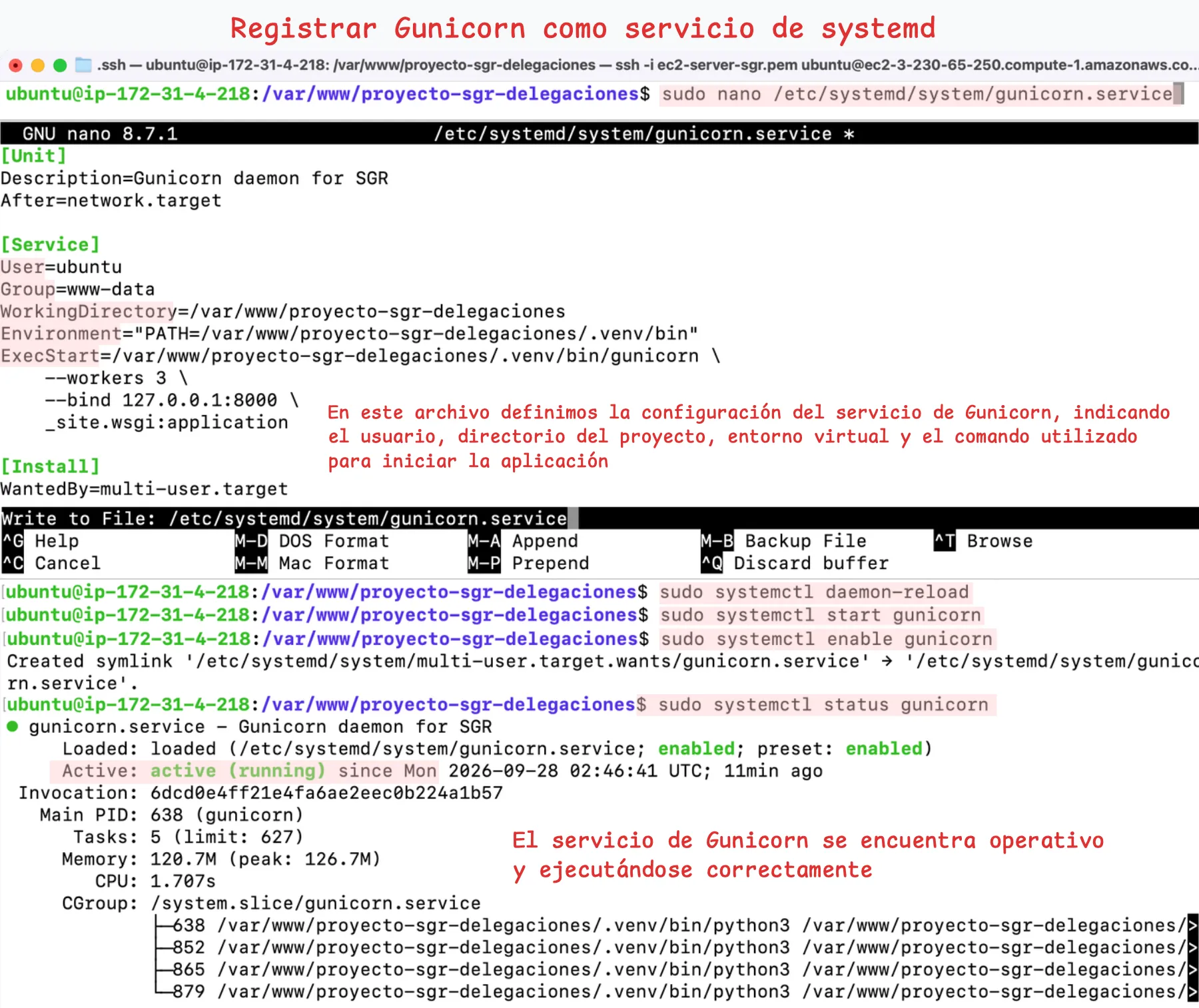 configurar gunicorn como servicio
